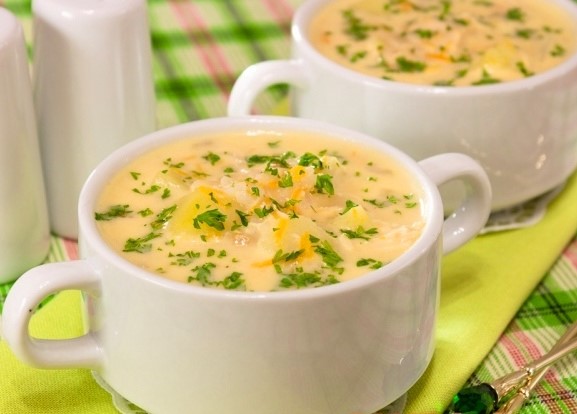 Сырный крем-суп в мультиварке