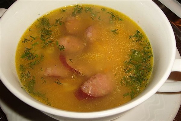 Суп с колбасой в мультиварке